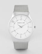 Christin Lars Mesh Strap Watch In Silver With White Dial - Silver