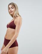 Weekday High Waist Bikini Bottoms In Wine - Red