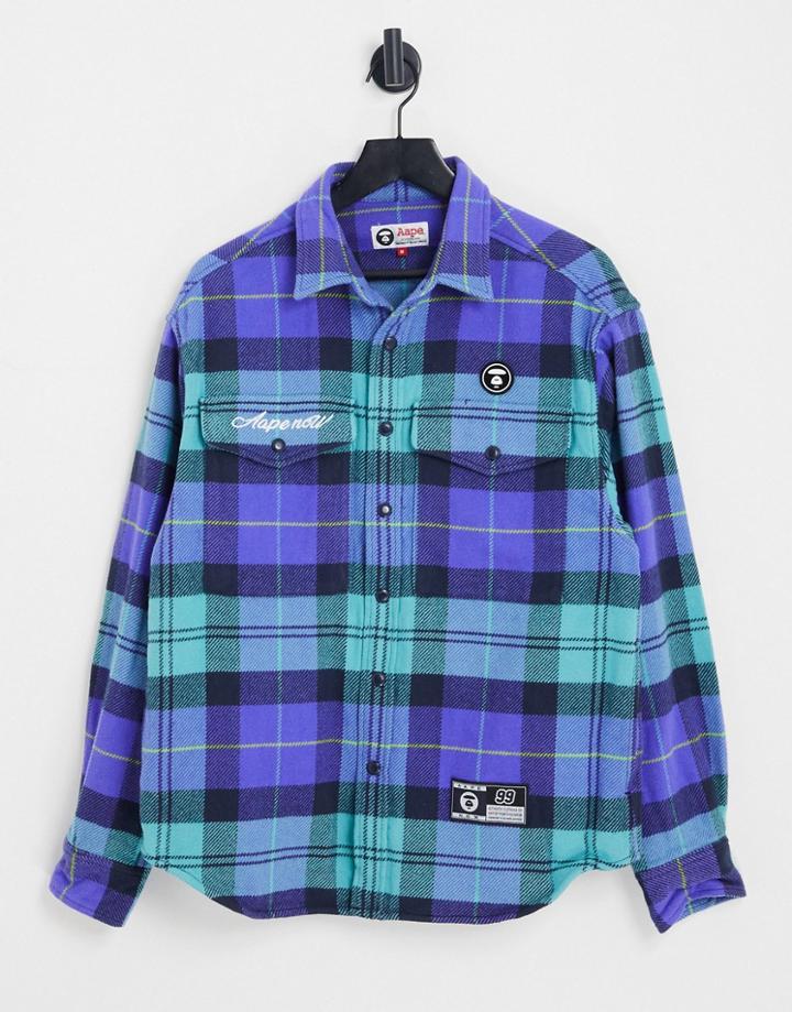 Aape By A Bathing Ape Flannel Shirt In Purple