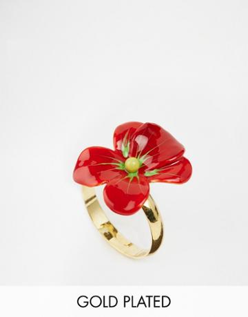 Les Nereides Flower Ring - Red