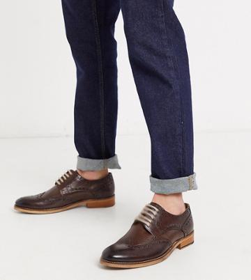 Silver Street Wide Fit Formby Lace Up Brogue In Brown