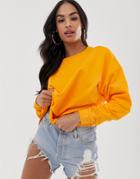 Asos Design Oversized Slouchy Lightweight Sweatshirt In Orange - Orange