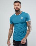 Siksilk Muscle Ringer T-shirt In Teal Blue - Blue