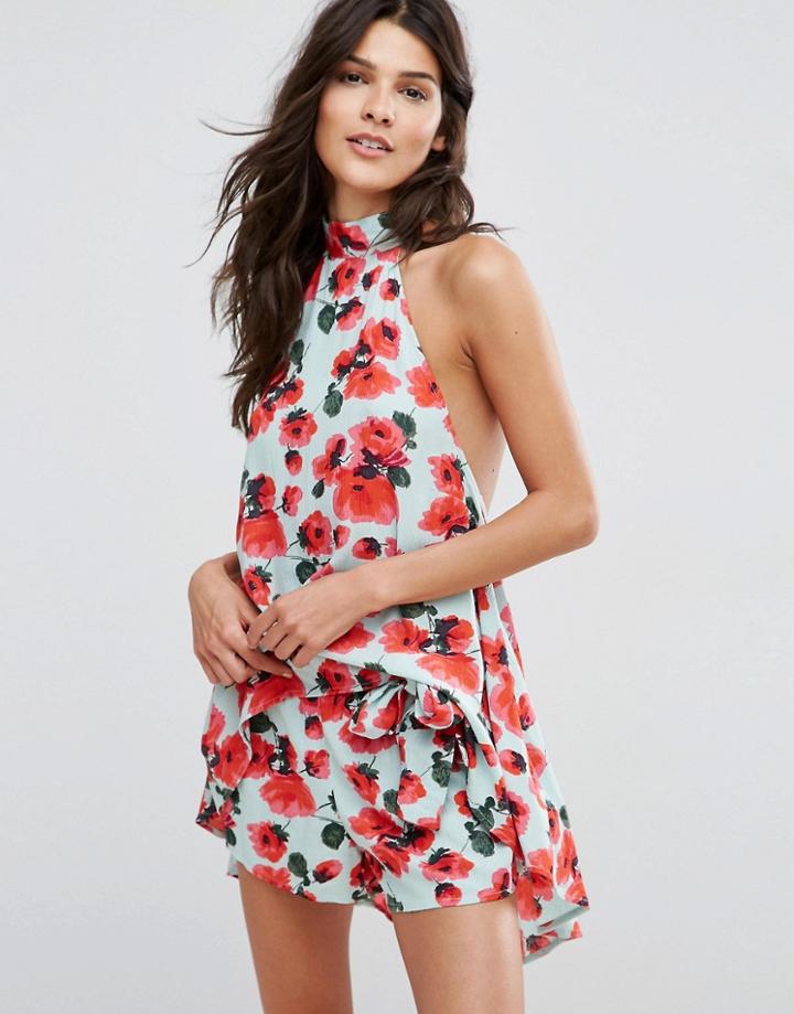 Billabong Poppy Print Beach Top - Multi