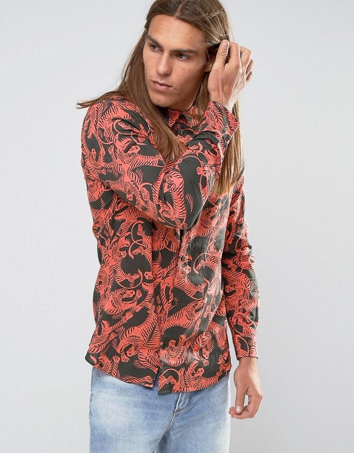 Weekday Florida Tiger Long Sleeve Shirt - Pink