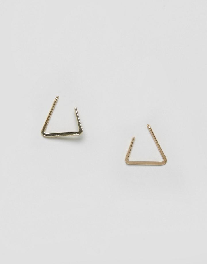Asos Mini Triangle Earrings - Gold