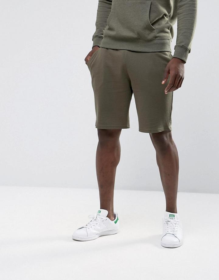 New Look Jersey Shorts In Khaki - Green