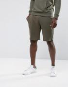 New Look Jersey Shorts In Khaki - Green
