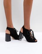 Asos Tonic Lace Up Heeled Sandals - Black