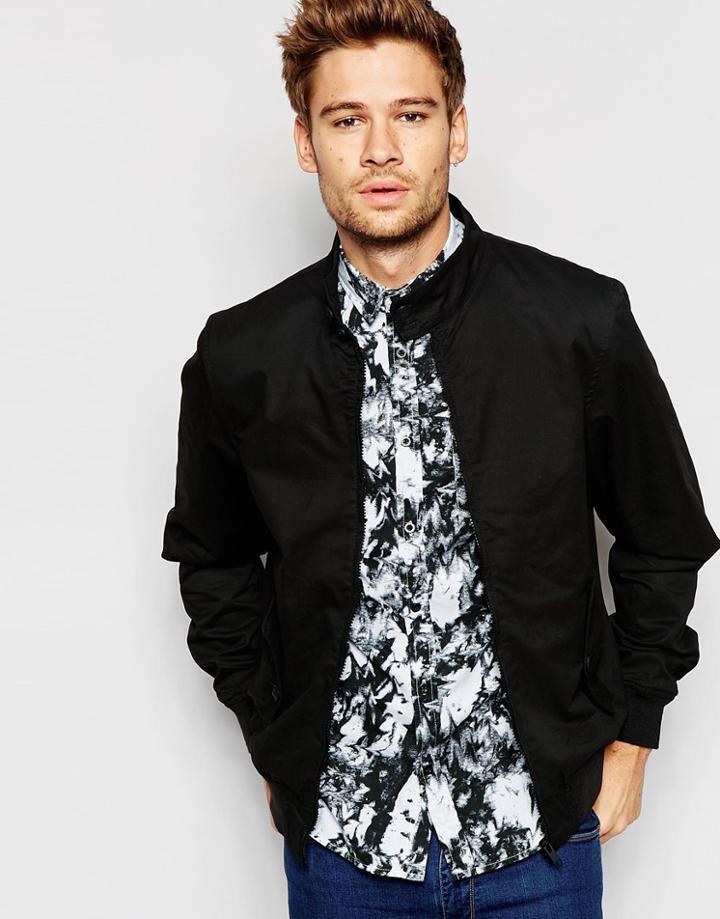 Brave Soul Cotton Harrington Jacket - Black