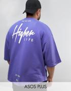 Asos Plus Oversized Sweatshirt With Higher Life Print - Purple