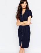 Just Female Scout Zip Up Dress In Navy - Navy