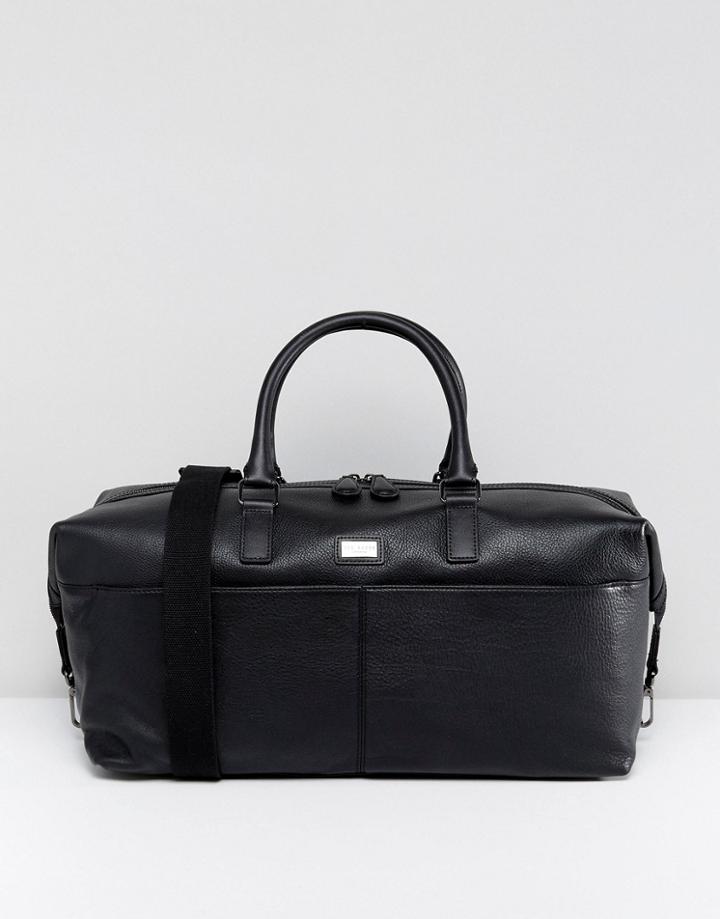 Ted Baker Tiger Carryall In Leather - Black