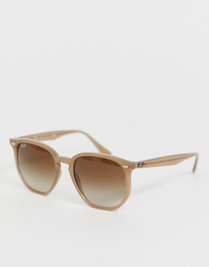 Ray-ban 0rb4306 Hexagonal Sunglasses In Taupe - Beige
