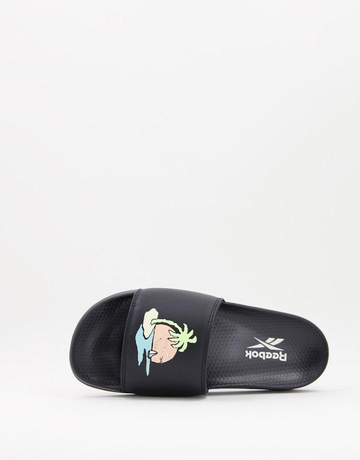Reebok Summer Retreat Classic Slides In Black