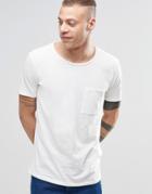 Nudie Worker Pocket T-shirt In Off White - White
