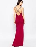 Forever Unique Shakira Maxi Dress With Rhinestone Cross Back Straps - Red