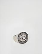 Designb Embellished Signet Ring In Antique Silver Exclusive To Asos - Silver