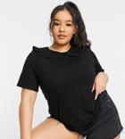 Yours Oversized Collar T-shirt In Black