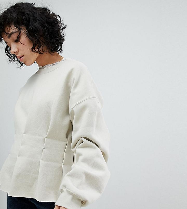 Reclaimed Vintage Inspired Re-worked Sweatshirt - Beige