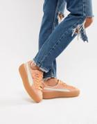 Puma Platform Trace Corduroy Coral Sneakers - Orange