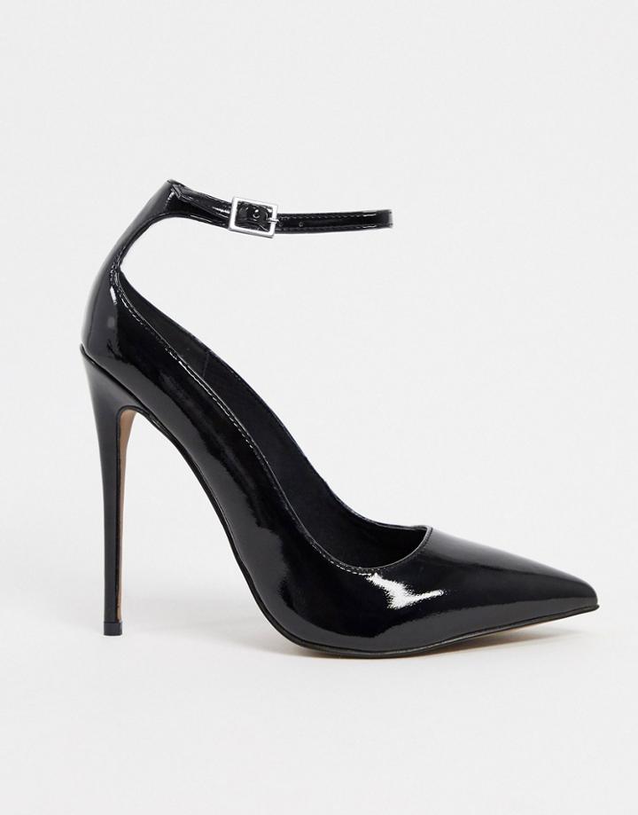 Asos Design Participate Stiletto Pumps In Black Patent