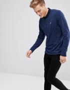 Hollister Long Sleeve Pique Polo Contrast Collar Seagull Logo In Blue - Blue