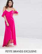 Td By True Decadence Petite Cold Shoulder Maxi Dress - Pink