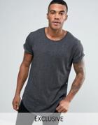 G-star Be Raw T-shirt Vontoni Longline Loose Fit Crew Washed Out In Black - Black