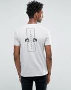 Asos T-shirt With Skull Chest And Back Print - Gray