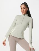 Asos 4505 Quarter Zip Run Top With Tonal Color Block-neutral