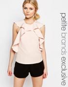 Alter Petite Sleeveless Top With Ruffle Detail - Blush