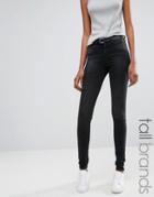 Vero Moda Tall High Waist Skinny Jeans - Black