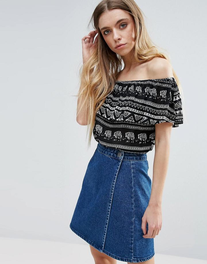 Brave Soul Off Shoulder Top - Black