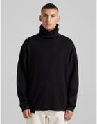 Bershka Oversized Roll Neck Sweater In Black