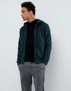Fred Perry Hooded Zip Thru Sweat In Green - Green