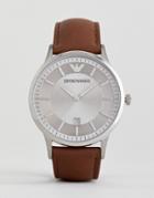 Emporio Armani Ar2463 Leather Watch In Tan - Tan