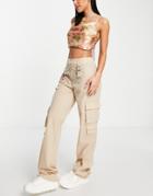 The Couture Club Multi Pocket Cargo Pants In Cream-white
