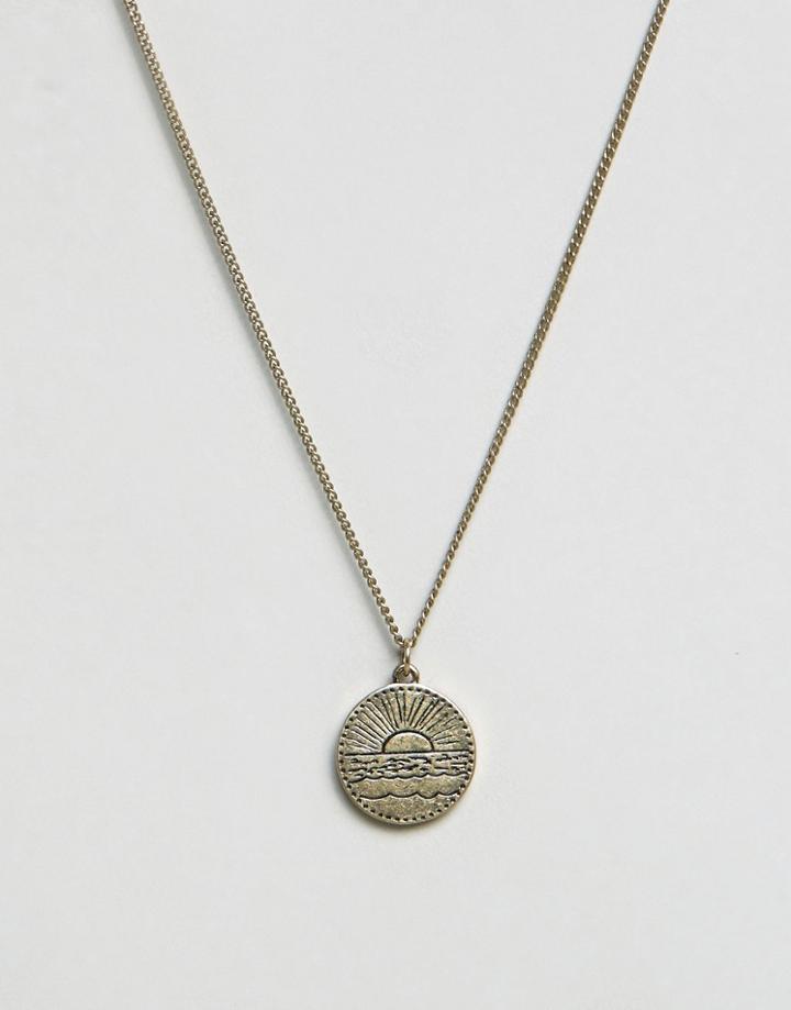 Classics 77 Disc Pendant Necklace In Antique Gold - Gold