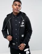 Aape By A Bathing Ape Zip Through Hoodie With Badge Print - Black