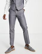 French Connection Slim Fit Plain Suit Pants-gray