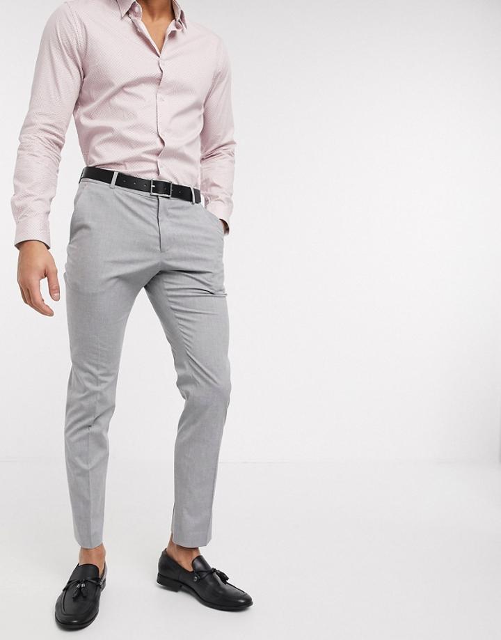 Selected Homme Suit Pants With Stretch In Slim Fit Light Gray-grey
