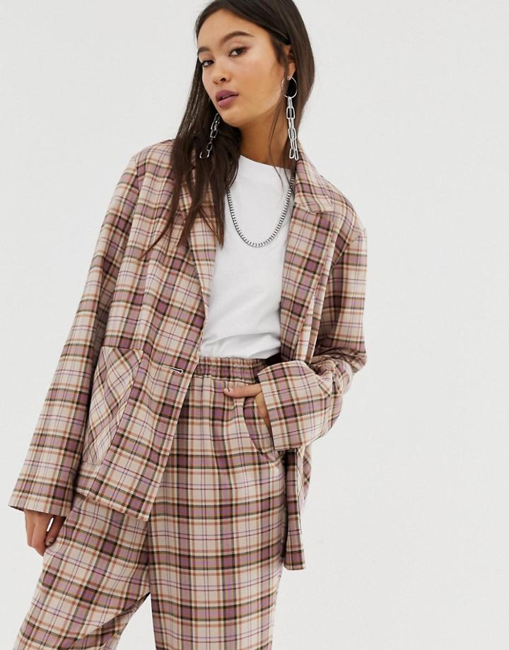 Collusion Soft Check Blazer - Multi