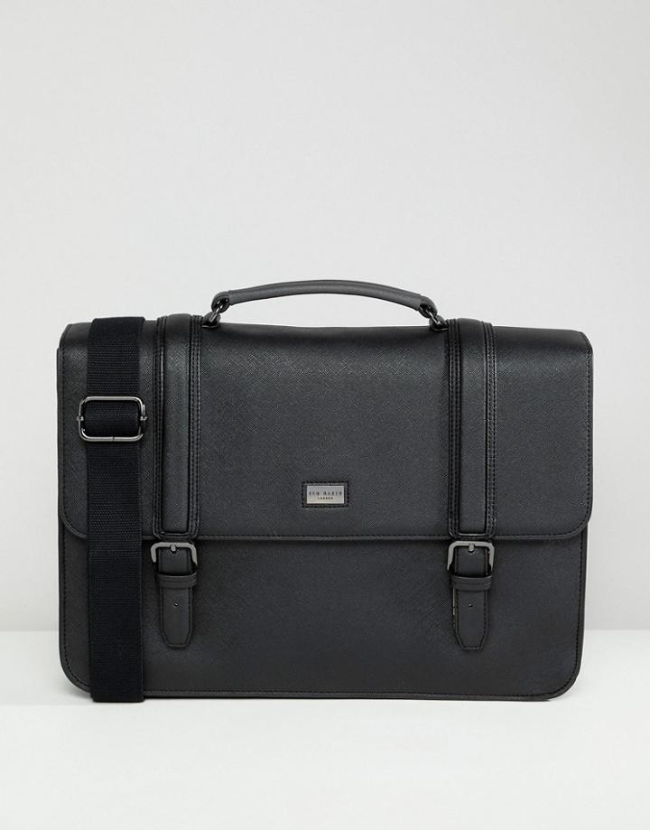 Ted Baker Machu Crossgrain Satchel - Black