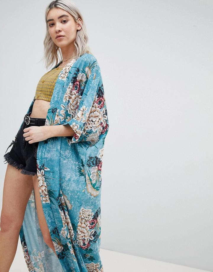 Boohoo Floral Print Kimono - Multi