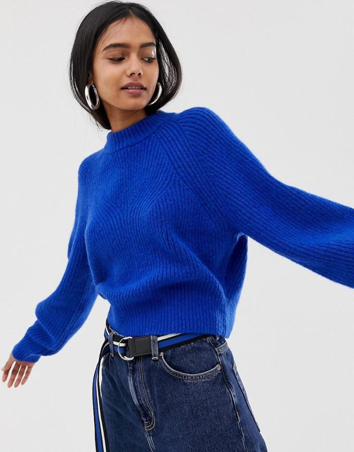 Weekday Knitted Sweater In Cobalt - Blue