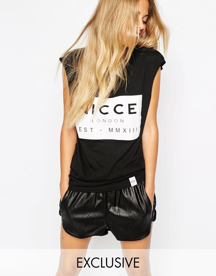 Nicce London Cut Off Sleeve Tank Tank With Box Logo - Black