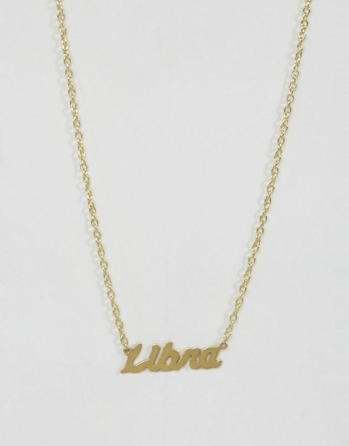 Rock N Rose Libra Zodiac Necklace - Gold