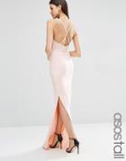 Asos Tall Halter Strappy Back Maxi Dress - Pink
