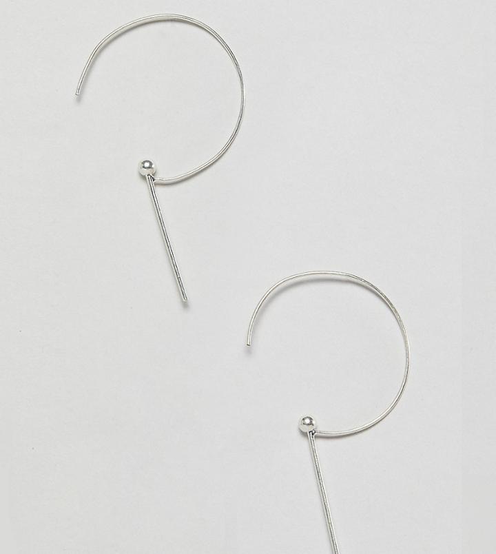 Pilgrim Silver Plated Hook Hoop Earrings - Silver